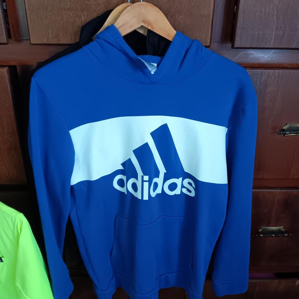 Adidas Royal Blue and White Hoodie Ladies Xl